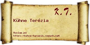 Kühne Terézia névjegykártya